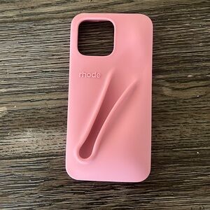 RHODE “RIBBON” Pink iPhone 16 Pro Max Case. Lip gloss holder phone case.